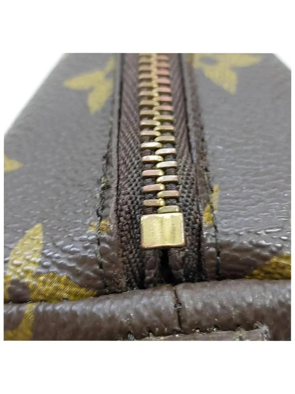 Authentic Louis Vuitton Monogram Demi Ronde Cosmetic Pouch Brown Canvas Luxury